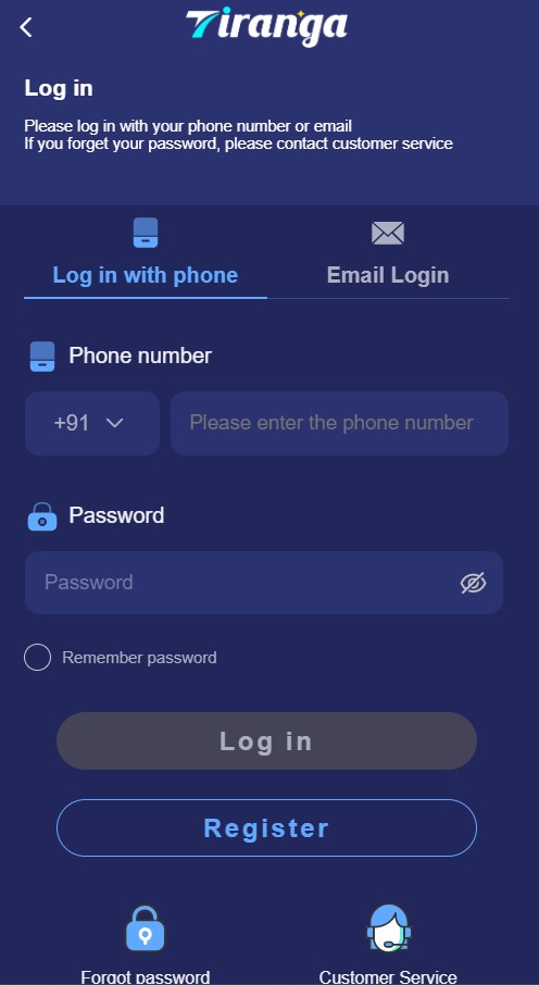 Steps for Tiranga Lottery Login